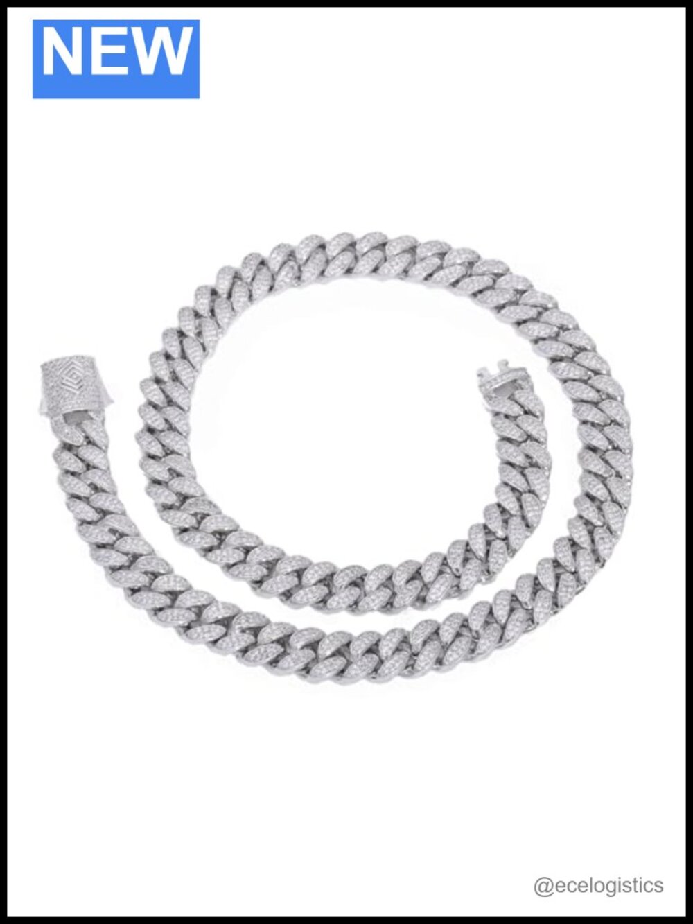 12mm Iced Out Cuban Link Chain Double Row 5A Zircon Necklace 18K Plated